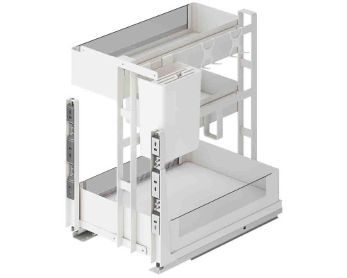 Выдвижная корзина 400 мм Talisman серия GLX со стеклом, мультифункциональная белый матовый 851-40-02