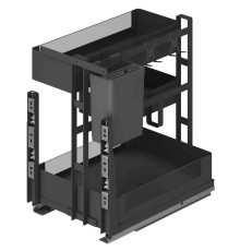 Выдвижная корзина 400 мм Talisman серия GLX со стеклом, мультифункциональная графит 851-40-09