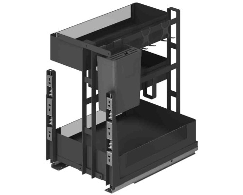 Выдвижная корзина 300 мм Talisman серия GLX со стеклом мультифункциональная графит 851-30-09