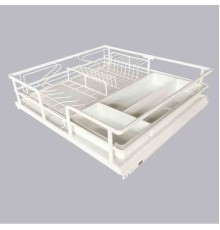 Выдвижная корзина-сушка 600 мм Talisman серия LX, белый матовый, с лотками 852-60-02