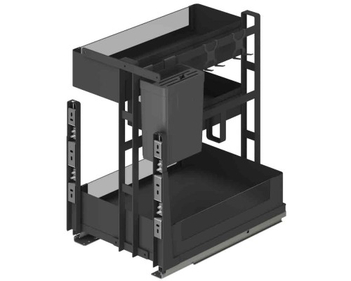 Выдвижная корзина 300 мм Talisman серия GLX со стеклом мультифункциональная графит 851-30-09