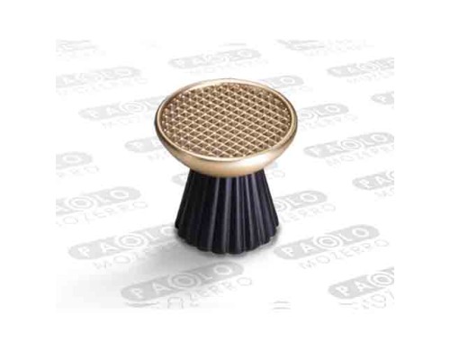Ручка-кнопка  LS249S-knob, брашированное золото/матовый черный 65072