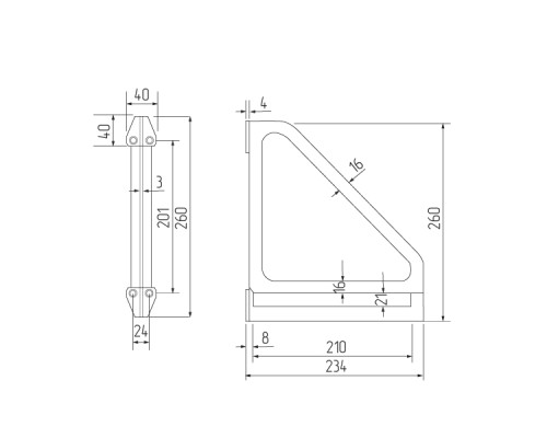 Полкодержатель Loft-6 (260*234), 30 кг, черный 11375