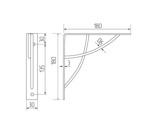 Полкодержатель Loft-5 (180*180), 20 кг, черный 11374