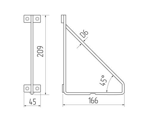 Полкодержатель Loft-4 (209*166), 20, кг, черный 11373