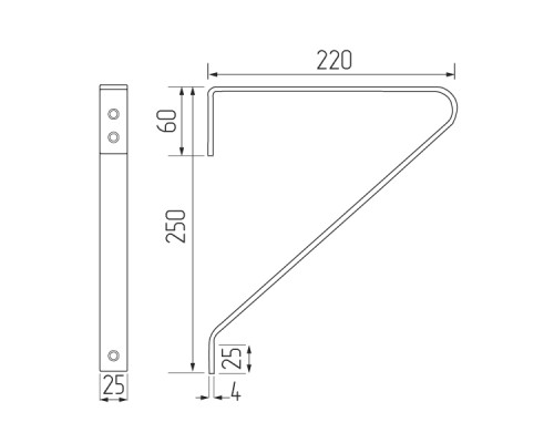 Полкодержатель Loft-3 (250*220), 30. кг, черный 11372