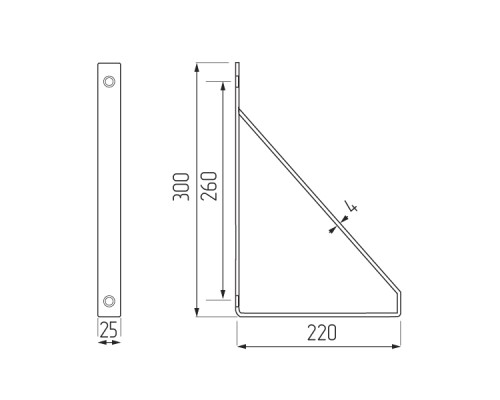 Полкодержатель Loft-1 (300*220), 30 кг, черный 11370