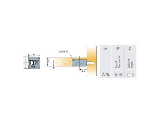 Эксцентрик Titus System 6 Drop-on 16 мм, установка сверху, белый 006975-877-001