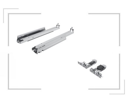 К-т направляющих скрытого монтажа Hettich Actro 5D push to open silent 450 (40 кг) 9318286 (9257093)