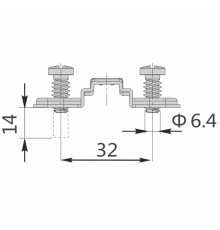 Планка монтажная к петле Pivot Pro DTC Click-On, с 3D с евровинтами, h=2 18709