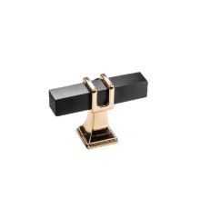 Ручка-кнопка FS6005 knob, матовый черный/золото 64497