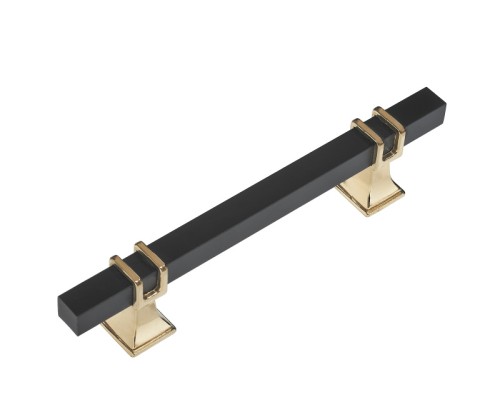 Ручка-скоба FS6005-128мм, матовый черный/золото 63912 Ручка-скоба FS6005-128мм, матовый черный/золото 63912