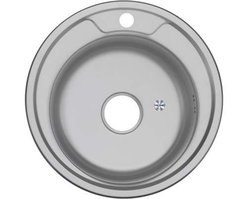 Мойка 490 MELANA 0,8/180 ДЕКОР врезная круглая с сифоном (090D ta *15)