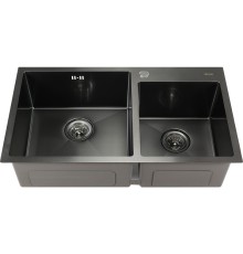 Мойка S8045HB MELANA ProfLine 3,0/220 ГРАФИТ 2-я чаша, врезная прямоугольная S8045HB