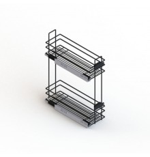 Бутылочница UMM Quadro Hettich Loft 150 мм, с дов. левая, черная 100301411