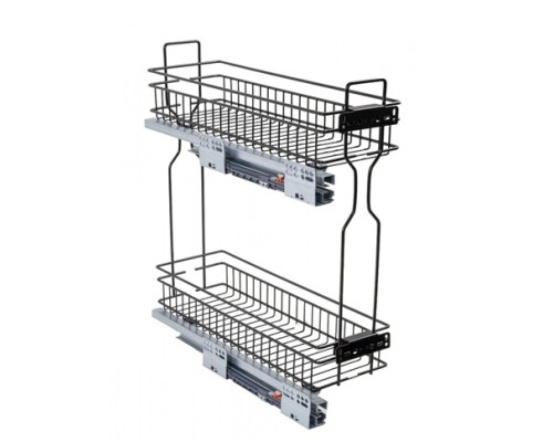 Бутылочница в базу 200 с доводч.левая LS2/200IL/D-E3-B, черная 65014