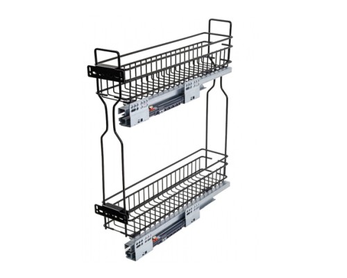 Бутылочница в базу 150 с доводч.правая LS2/150IR/D-E3-B, черная 65017