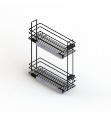 Бутылочница UMM Quadro Hettich 200 мм с дов. левая черная 100302411
