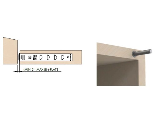 Толкатель Sloros Cubo 36N с резиновым наконечником, антрацит 944.R036.76.CB