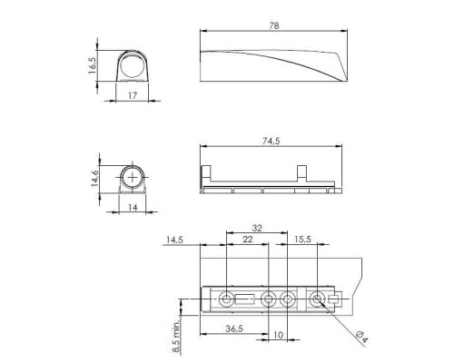 Корпус Sloros Cubo с планкой с кольцом для толкателя Cubo, антрацит 953.0000.76 CB Корпус Sloros Cubo с планкой с кольцом для толкателя Cubo, антрацит 953.0000.76 CB