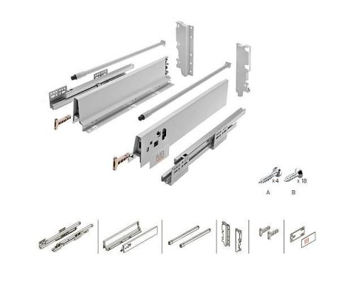 Комплект ящика GTV Modern Box 450*210 мм серый (с расширителем) PB-D-KPL450C