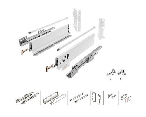 Комплект ящика GTV Modern Box 450*210 мм белый (с расширителем) PB-D-KPL450C1